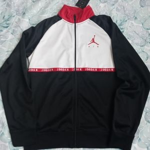 Boys Nike Air Jordan Jacket. Black, Red and White Size XL.